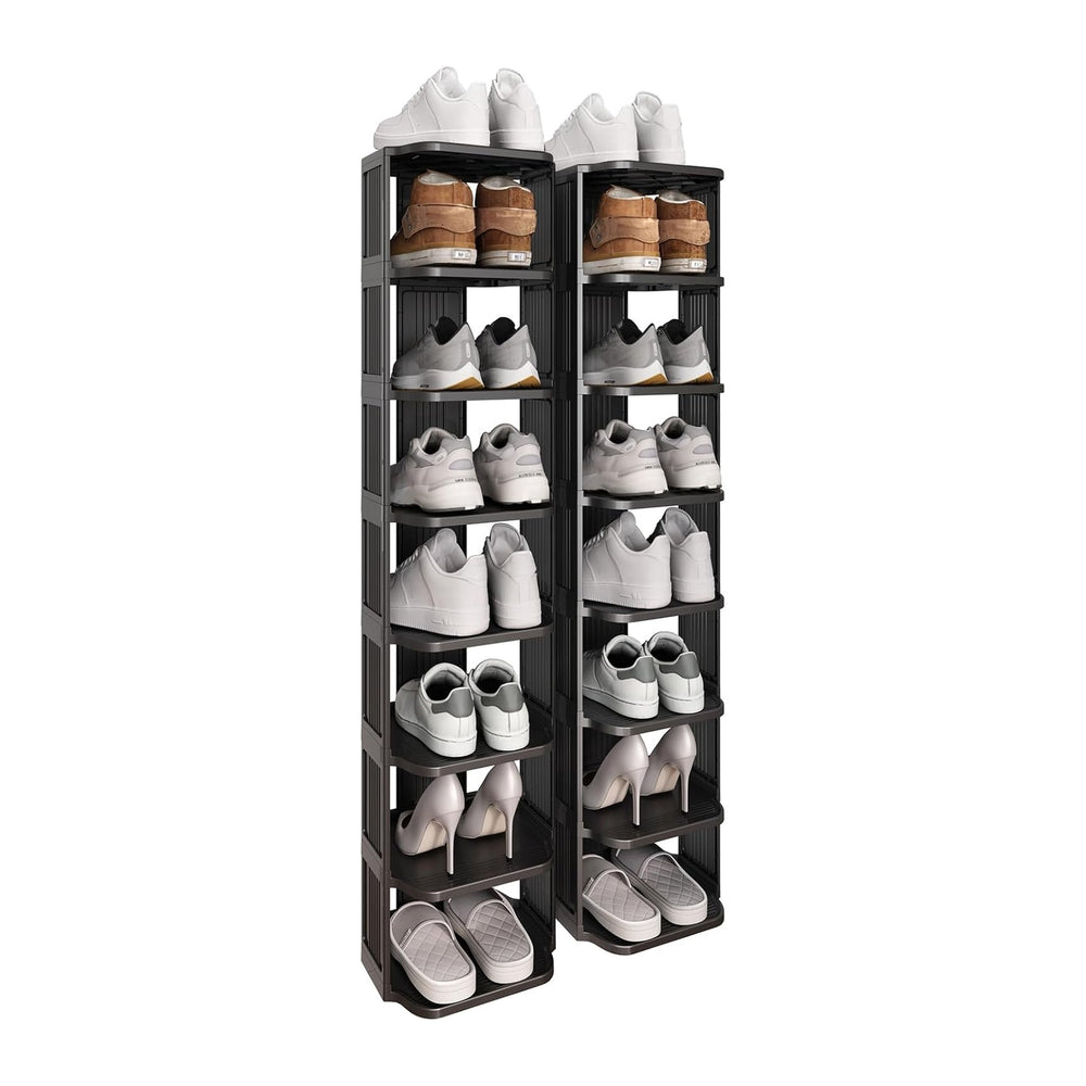 Kitstorack Stackable 16-Tier Shoe Rack for Closet & Entrance - Tall, Narr...