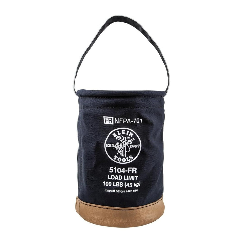 Klein Tools 5104FR Canvas Bucket, Flame-Resistant Tool Bucket Made of No. 4 C...
