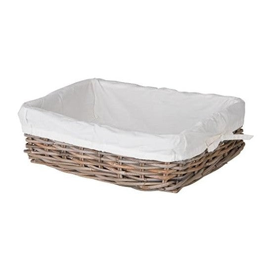 Kouboo Kobo Rattan Shelf Removable Liner, Gray, Medium Size Decorative Storag...