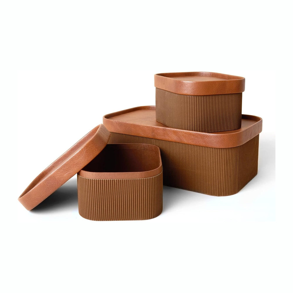 La Jolíe Muse Storage Boxes with Lids, Set of 3 Decorative Storage Containers...