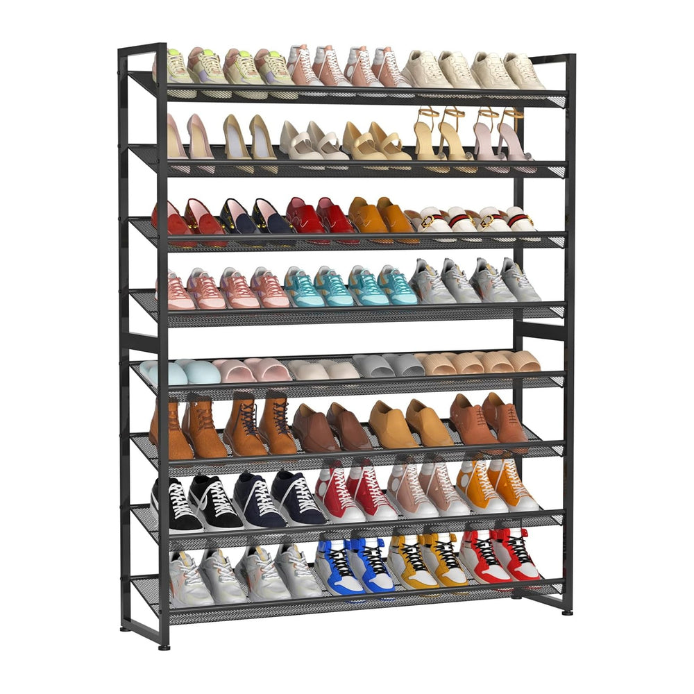 Large Shoe Rack 8 Tier Shoe Organizer, Heavy Duty Metal 4-Tier Stackable Shoe...