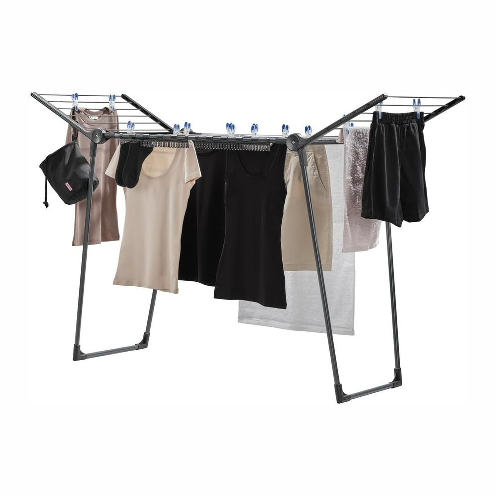 Leifheit Pegasus 150 Solid Slim Black Edition Clothes Airer, Stable Tumble Dr...