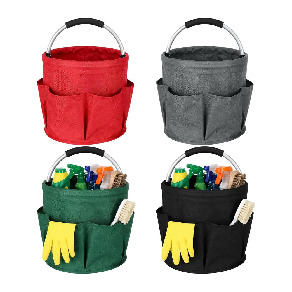 LemonRoad 4 Pack Cleaning Caddy with Handle 17L Foldable Cleaning Supplies Or...