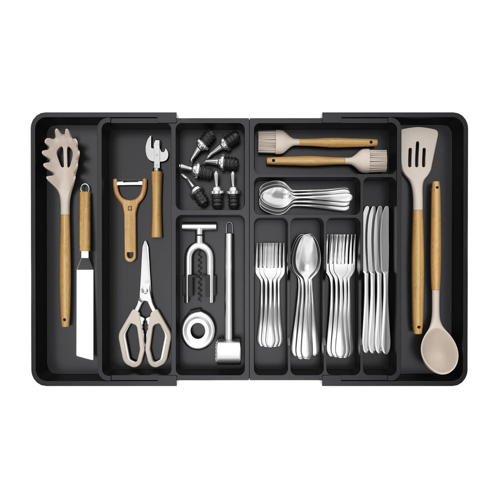 Lifewit Large Silverware Drawer Organizer, Plastic Cooking Utensil Tray