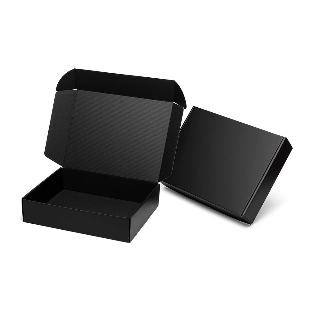 Mcfleet 13x10x3" Black Shipping Boxes - Corrugated Cardboard Mailing Box...