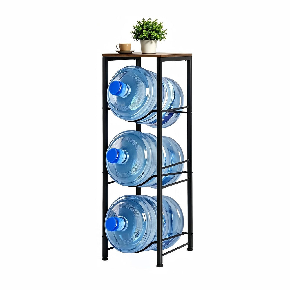 MOOACE 5 Gallon Water Jug Holder, 3 Tier Water Bottle Holder with Storage She...
