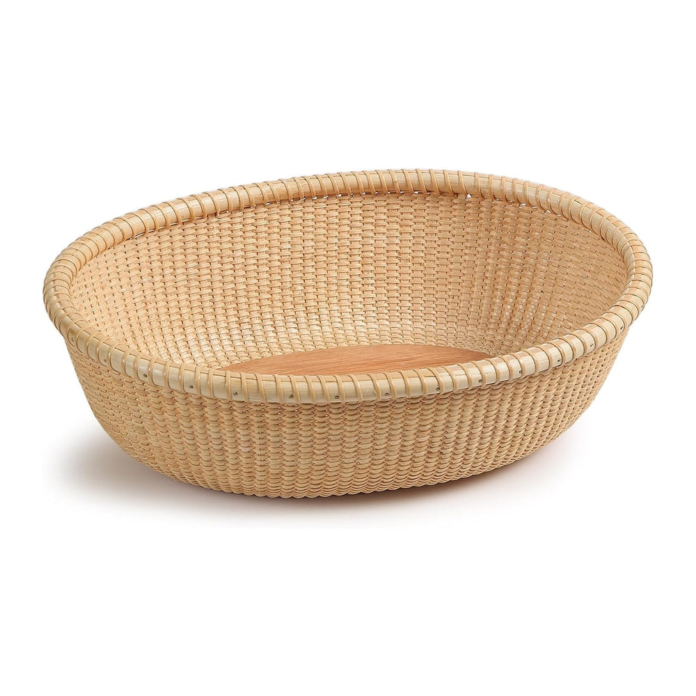 Nantucket-style basket Cane-on-cane weave Fruit Basket Bread Tray for Cake Ki...