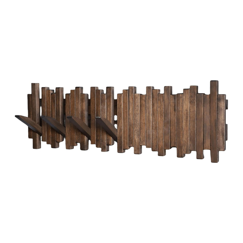 Natural Wood Wall Mounted Piano Coat Rack| Coat Rack Wall Mount| Flip Down Wa...