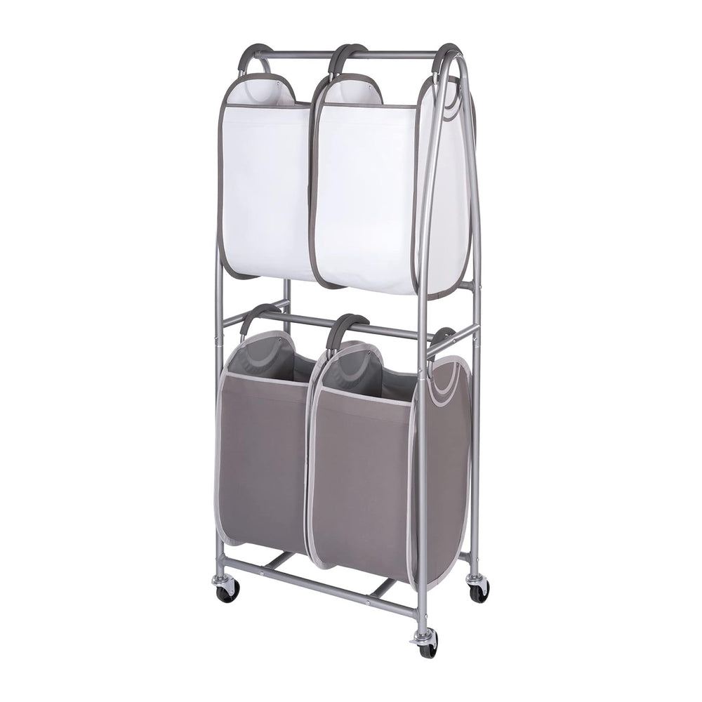Neatfreak - 2 Tier Vertical Rolling Laundry Cart - Rolling Storage Cart On Wh...
