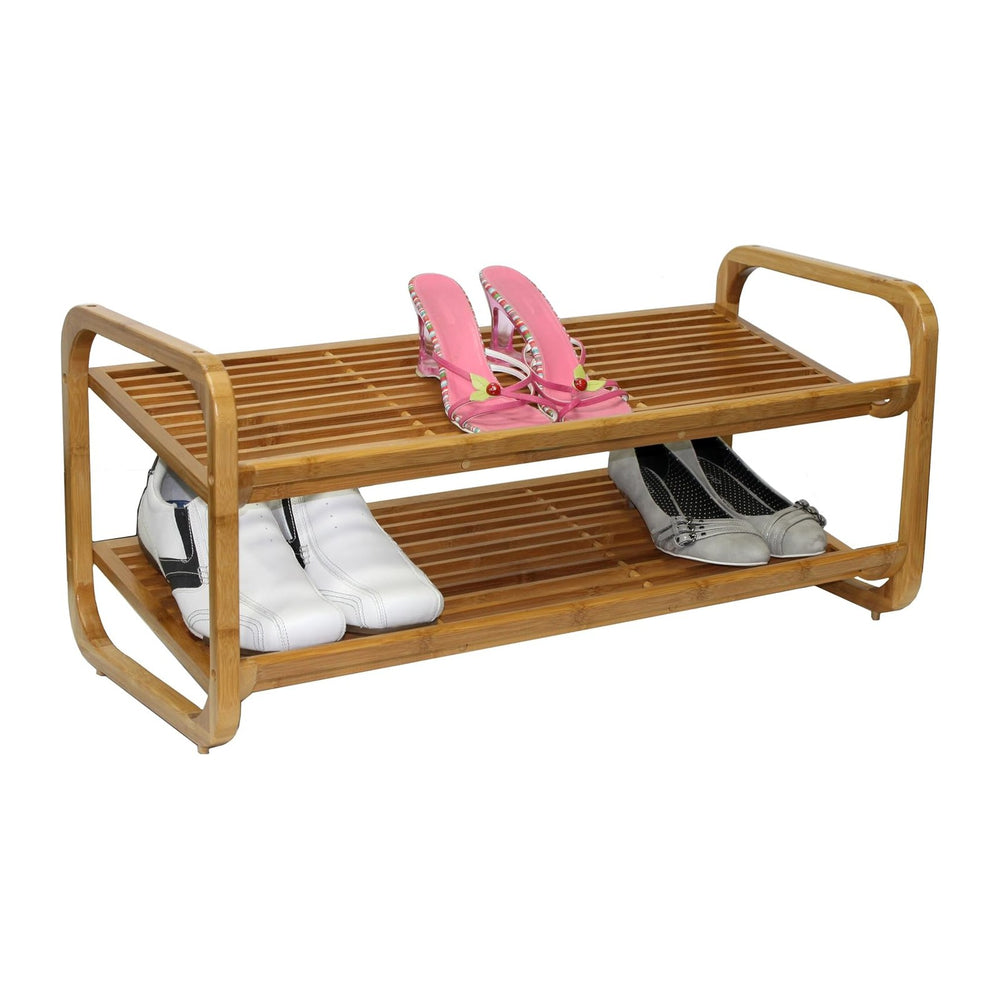 Oceanstar 2-Tier Bamboo Shoe Rack, Natural