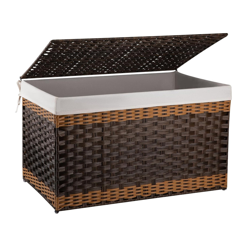 OIAHOMY Storage Basket with Lid, 42.3 Gallon (160L) Blanket Basket with Remov...