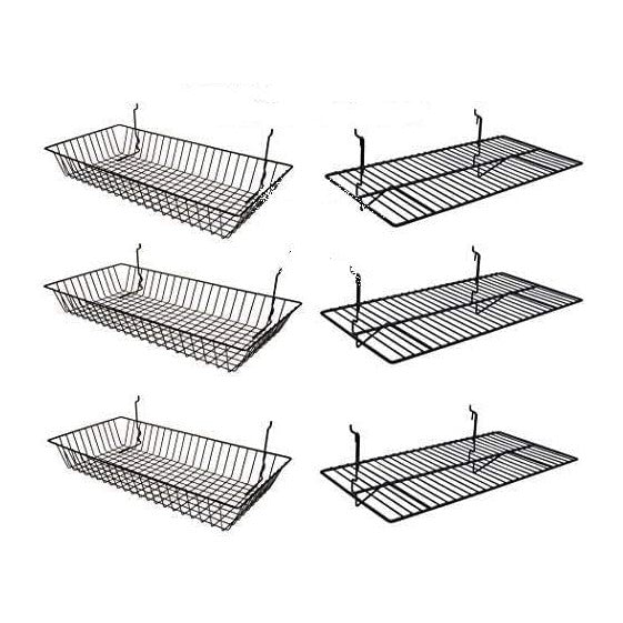 Only Garment Racks Garage Organizer Value Pack with 3 Shelves and 3 Steel Bas...