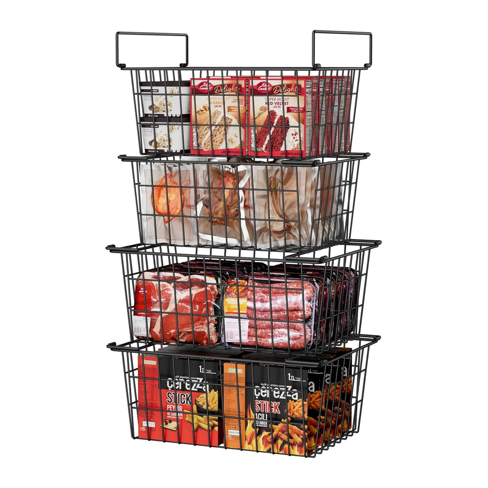 Orgneas Freezer Organizer Bins Baskets for Chest Deep Freezer 4Pcs