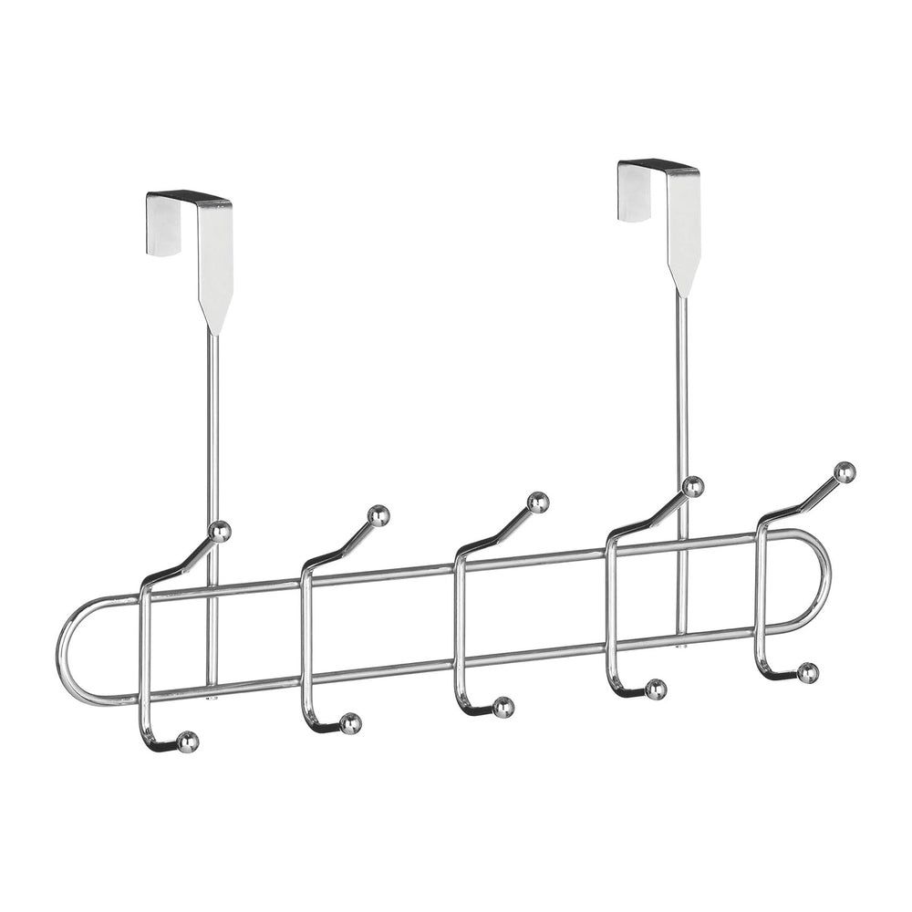 Premier Housewares 509729 10 Hook Over Door Hanger - Chrome, H25 x W41 x D14cm