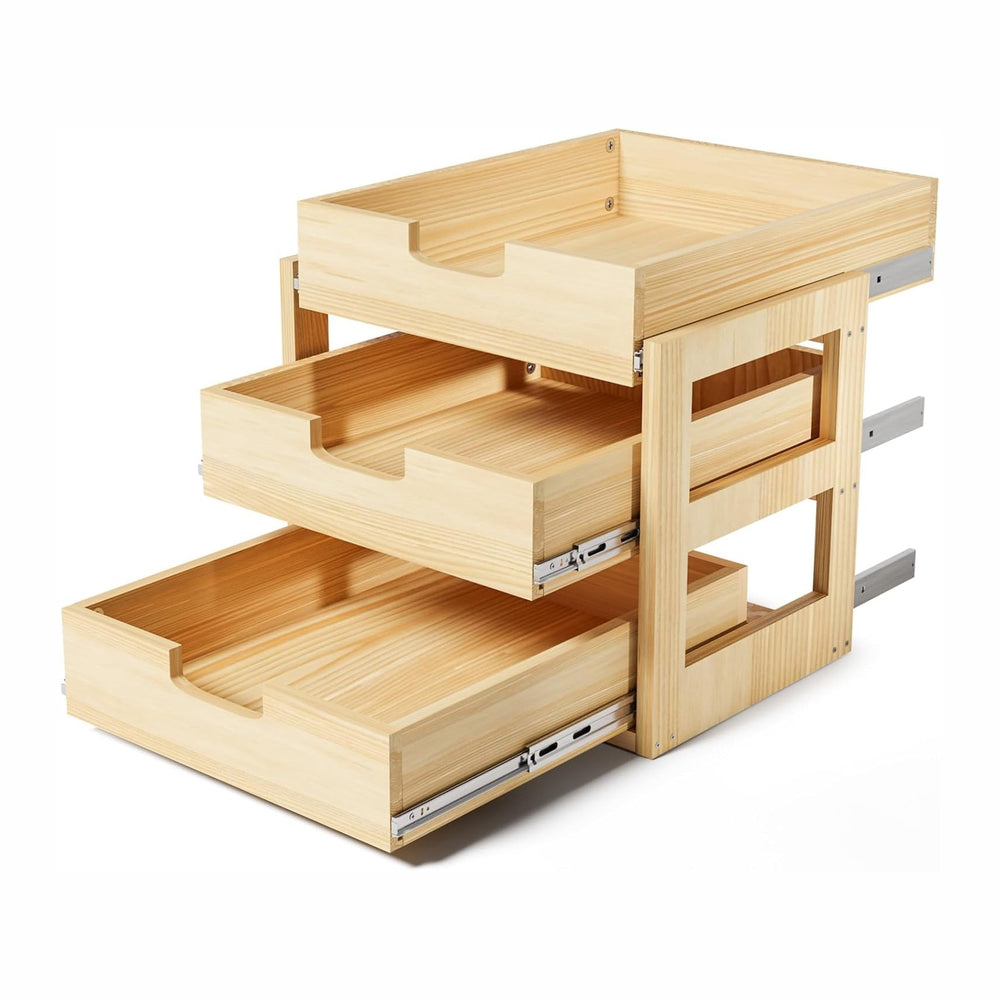 Pull Out Cabinet Organizer, 17''W×21''D Sliding Drawers for C...