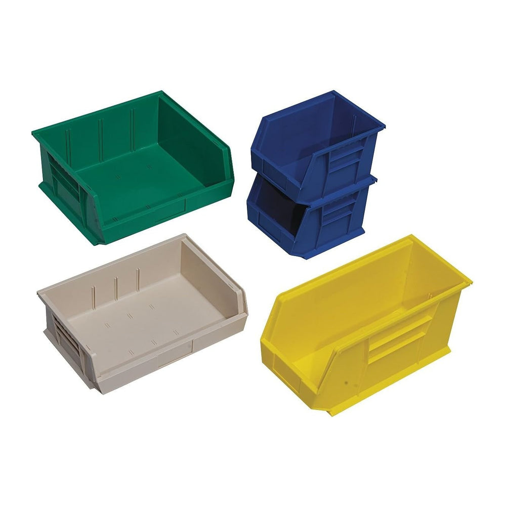 Quantum Storage QUS239 Heavy-Duty Stackable Plastic Storage Bins for Workshop...