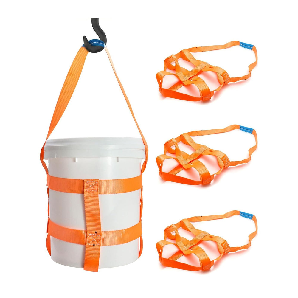 QWORK Durable Bucket Sling with Belly Bands for 5 Gallon Bucket, 200lbs Capac...