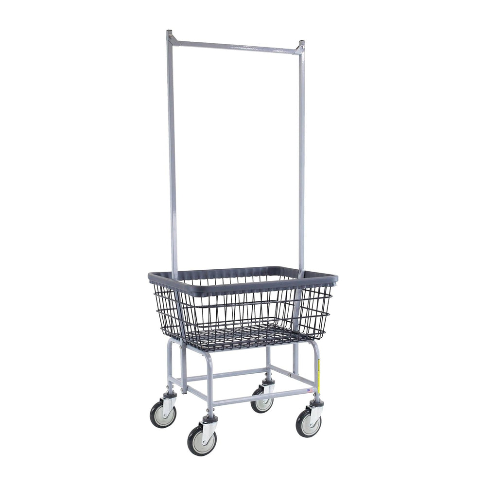 R&B Wire® 100E58/D7 HD Wire Laundry Cart with Double Pole Rack | 2.5 Bush...