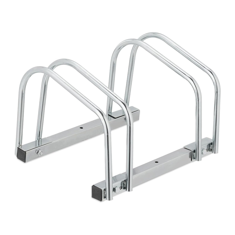 Relaxdays Floor Bike Rack, Silver, 26.5 x 40.5 x 33 cm