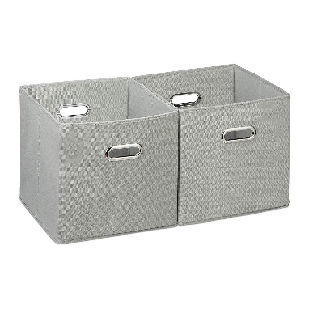 Relaxdays Storage Box Set of 2, No Lids, With Handles, Folding, Square Shelf ...