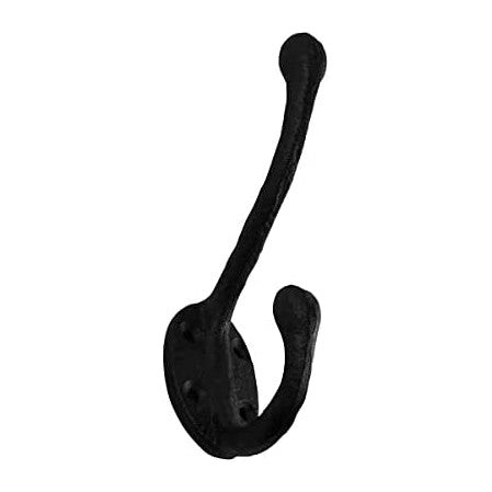 Renovators Supply Manufacturing Double Wall Hook, Wrought Iron Black Powder C...