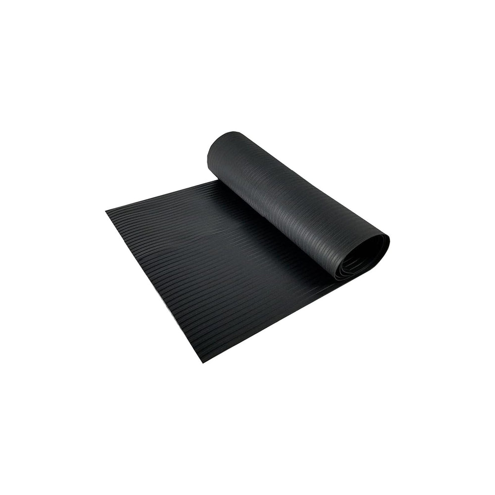 RESILIA Utility Runner- 24 inch Wide Black Plastic- Embossed Wide Rib Pattern...