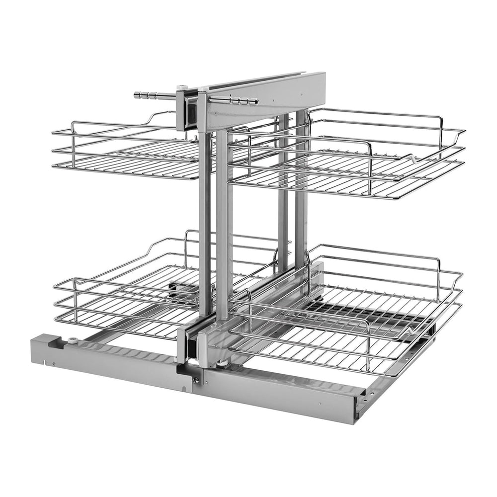 Rev-A-Shelf Chrome Two-Tier Wire Bottom Pullout Organizer with Soft-Close for...