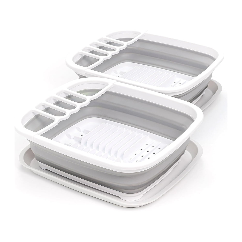 SAMMART 8L (2.11Gallons) Collapsible Plstic Dish Drainer with Drainer Board -...