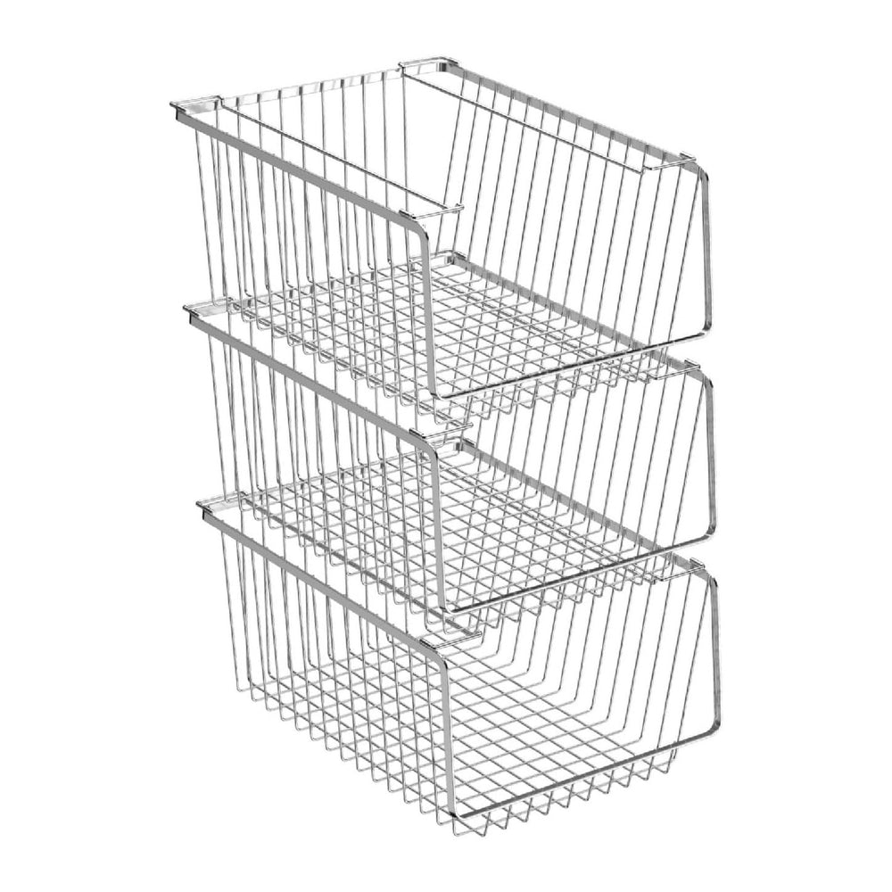 SANNO 14" Stacking Baskets Bin Wire Storage Baskets Organization Farmhou...