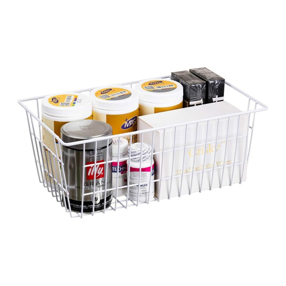 SANNO 15.7" Freezer Baskets Wire Storage Baskets Bin Organizer Food,Kitc...