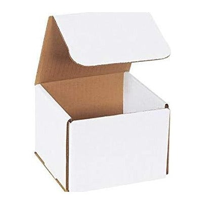 Secure Seal Shipping Boxes - 5x5x4" Mailers - White Foldable Corrugated ...