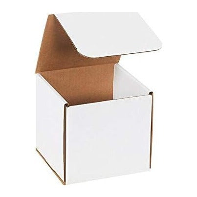 Secure Seal Shipping Boxes - 6x6x6" Mailers - White Foldable Corrugated ...
