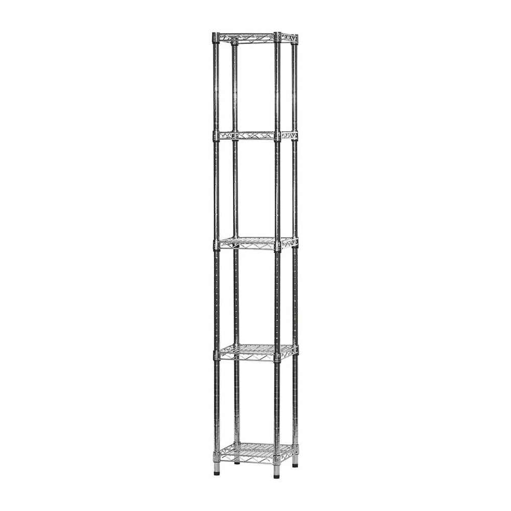 Shelving Inc. 12" d x 12" w x 72" h Chrome Wire Shelving w/ 5 ...