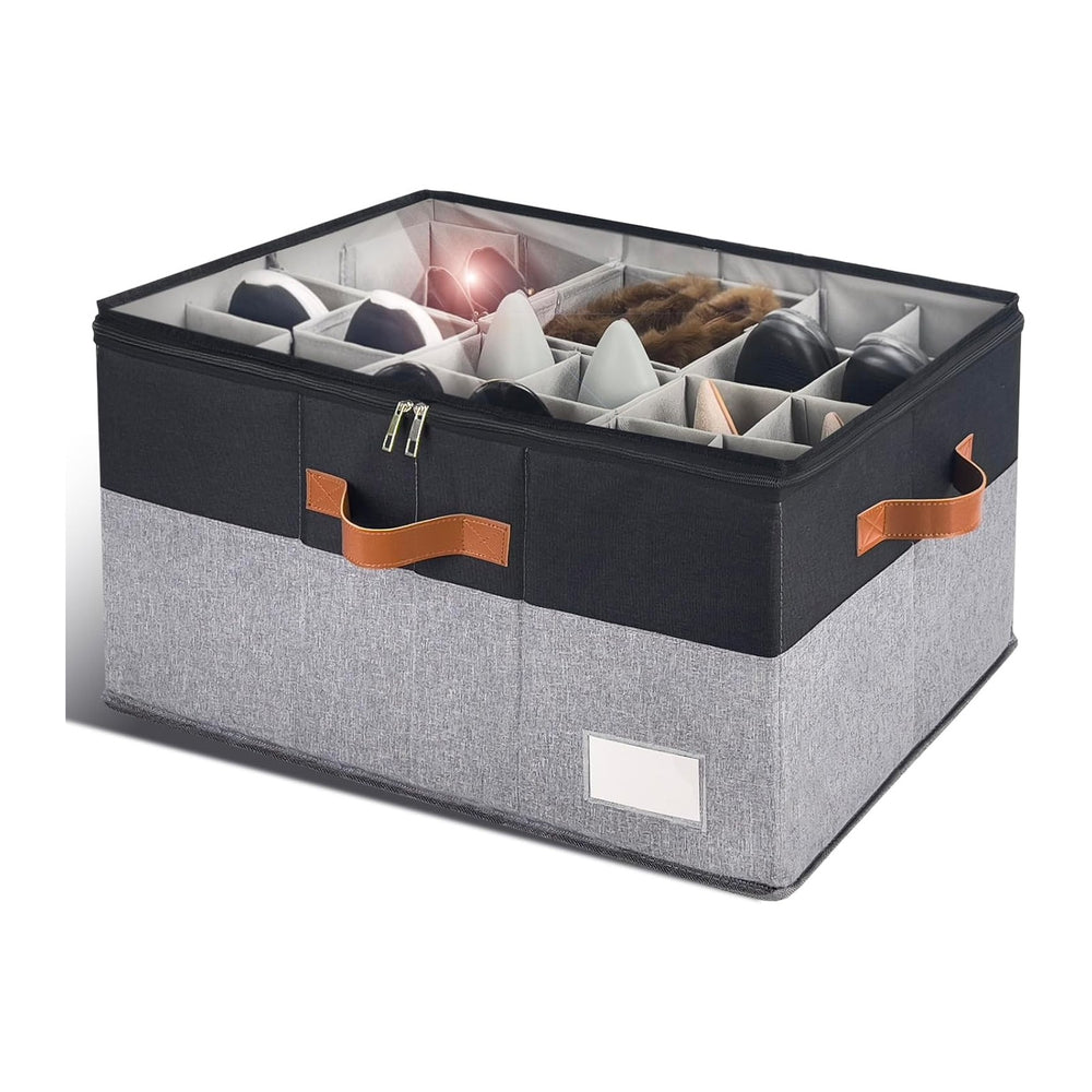 Shoe Organizer for Closet, Foldable Shoe Storage Bins