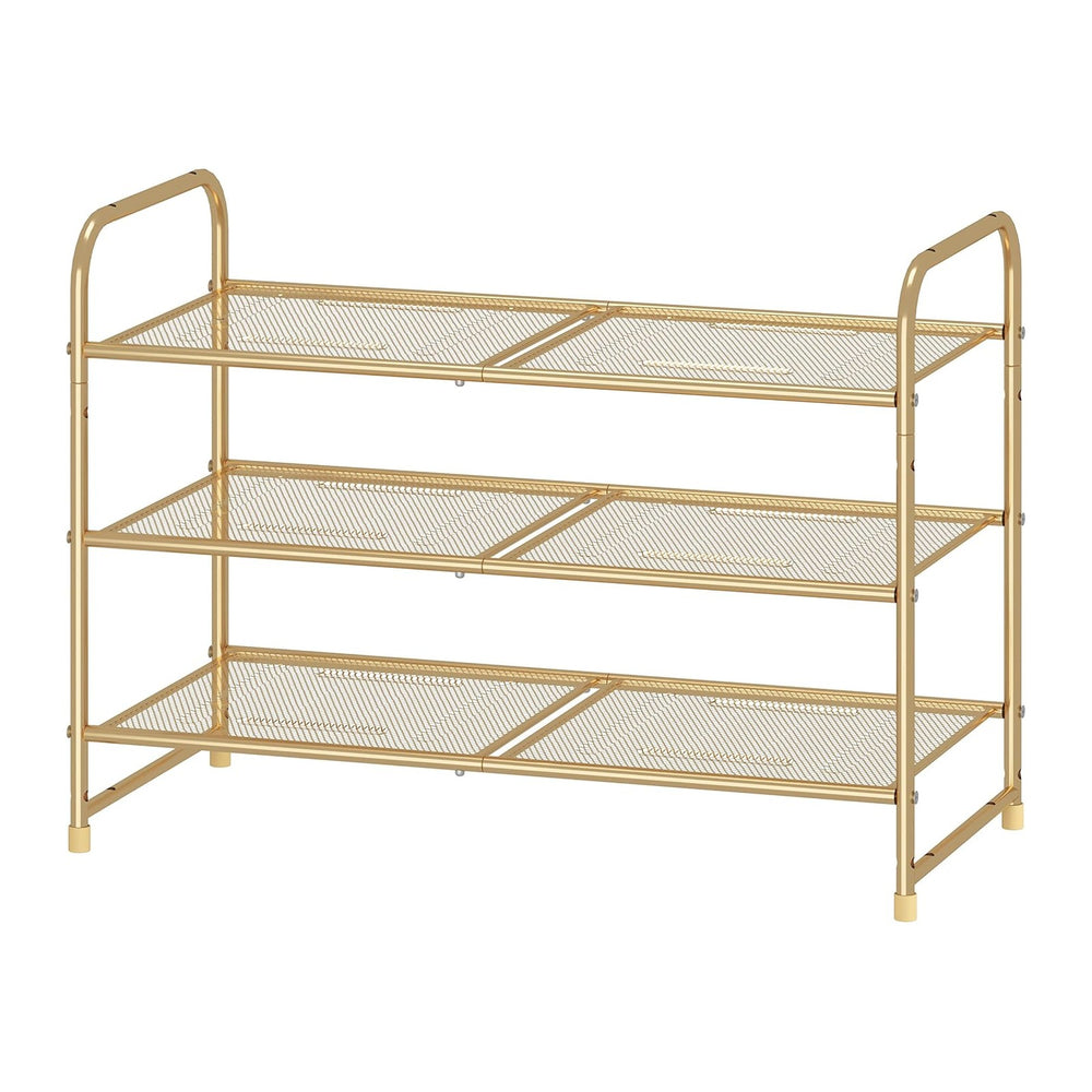 Simple Trending 3-Tier Stackable Shoe Rack, Expandable & Adjustable Shoe ...