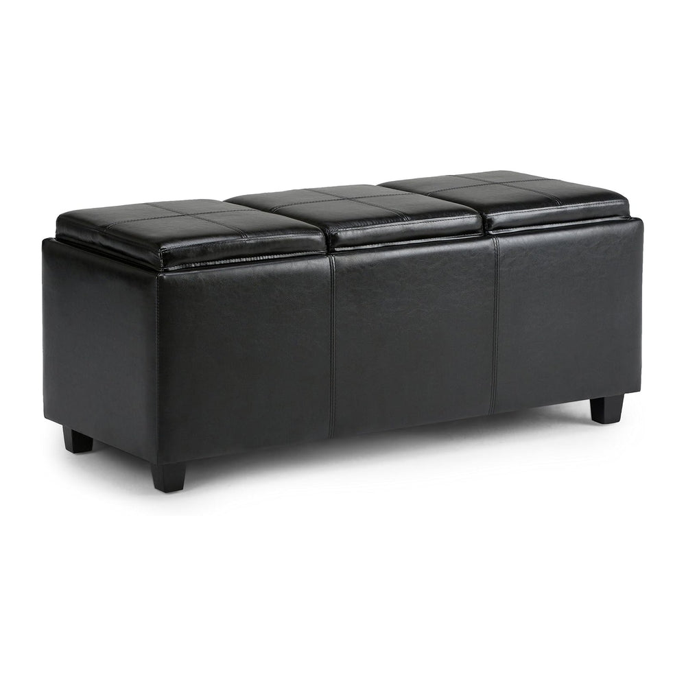 SIMPLIHOME Avalon 42 inch Wide Contemporary Rectangle Storage Ottoman in