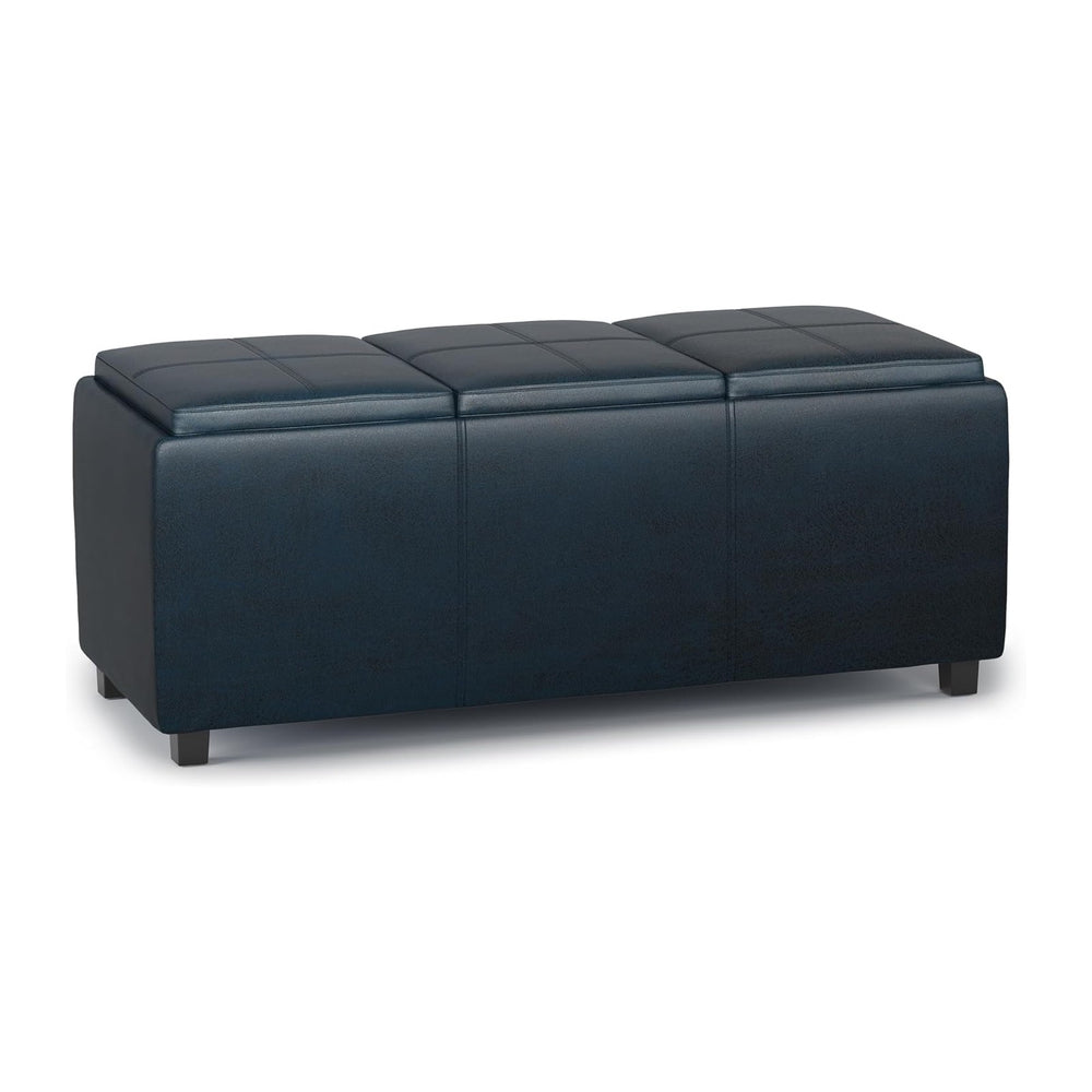 SIMPLIHOME Avalon 42 inch Wide Contemporary Rectangle Storage Ottoman in