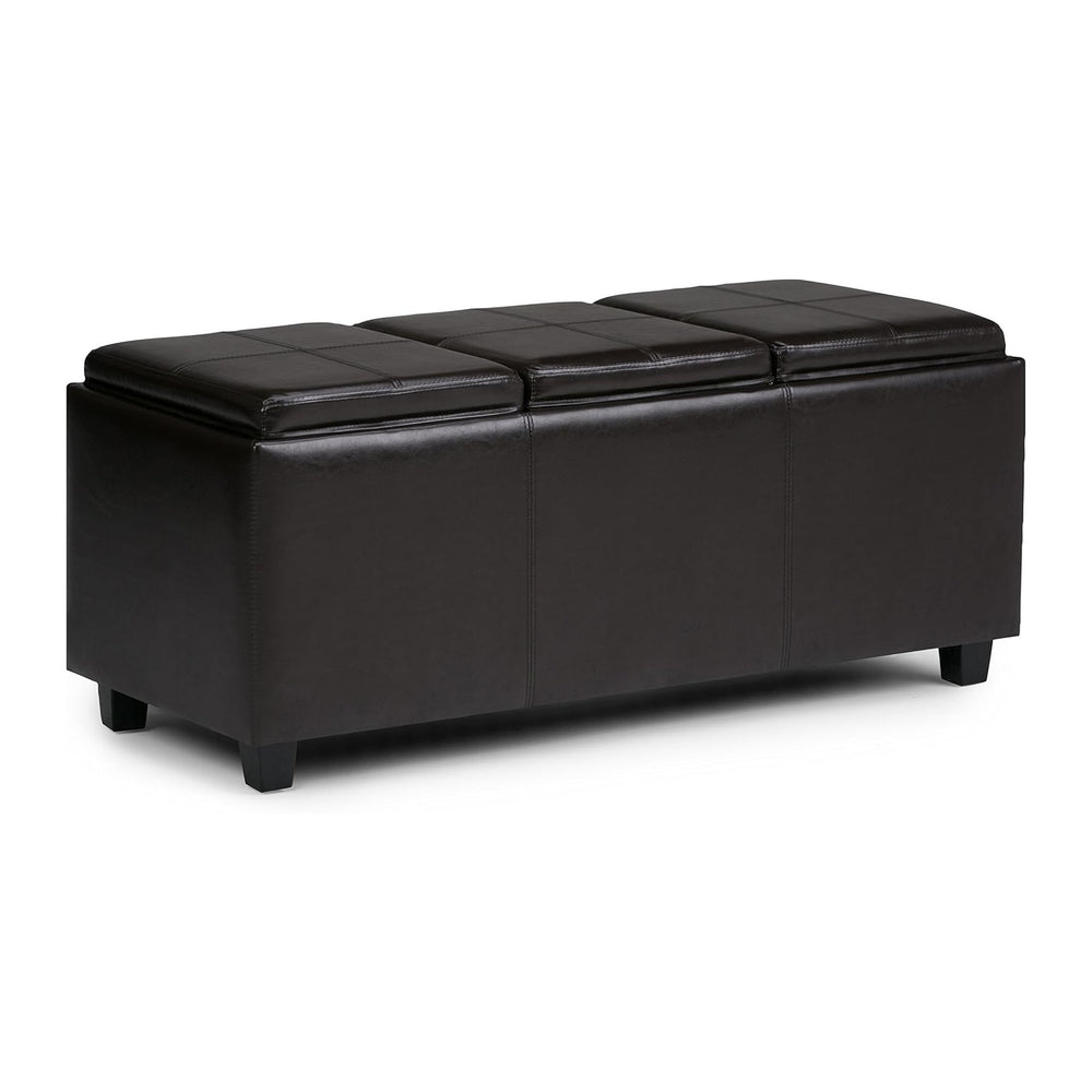 SIMPLIHOME Avalon 42 inch Wide Contemporary Rectangle Storage Ottoman in