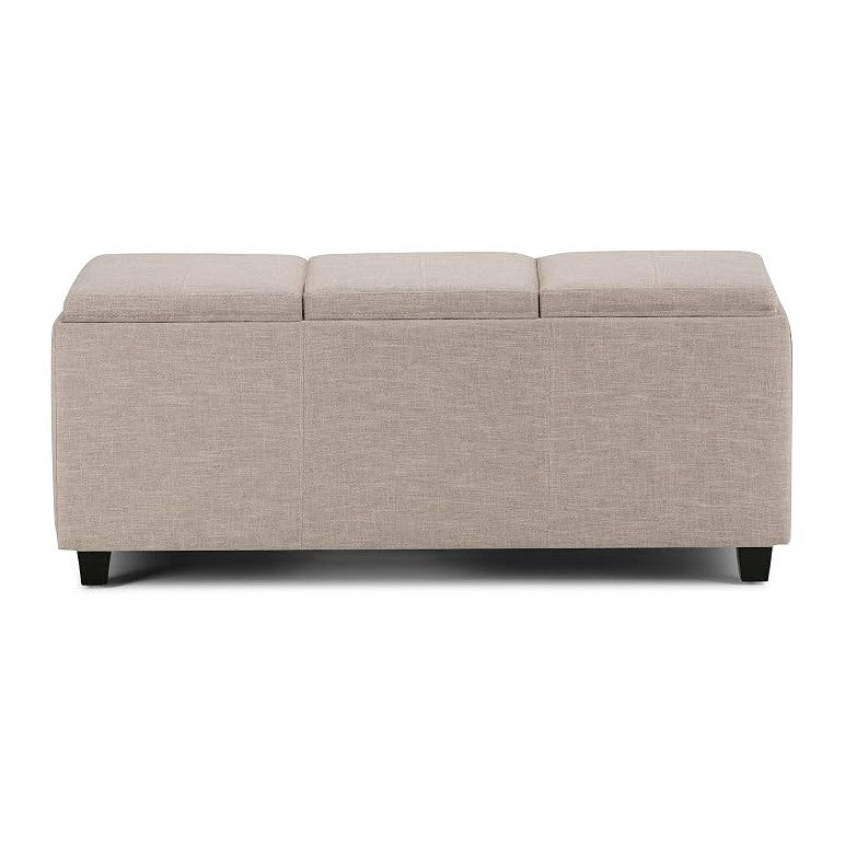 SIMPLIHOME Avalon 42 inch Wide Contemporary Rectangle Storage Ottoman in