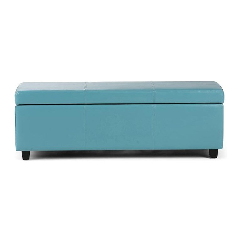 SIMPLIHOME Avalon 48 inch Wide Contemporary Rectangle Storage Ottoman Bench in