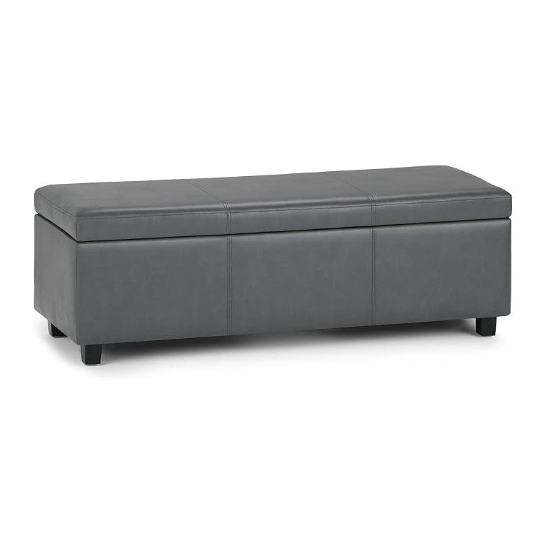 SIMPLIHOME Avalon 48 inch Wide Contemporary Rectangle Storage Ottoman Bench in