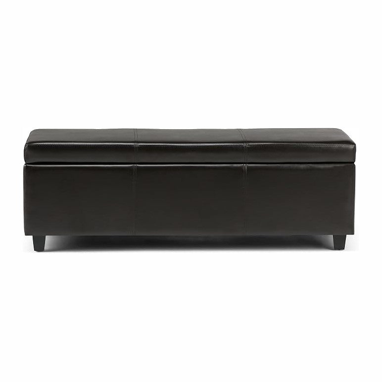SIMPLIHOME Avalon 48 inch Wide Contemporary Rectangle Storage Ottoman Bench in