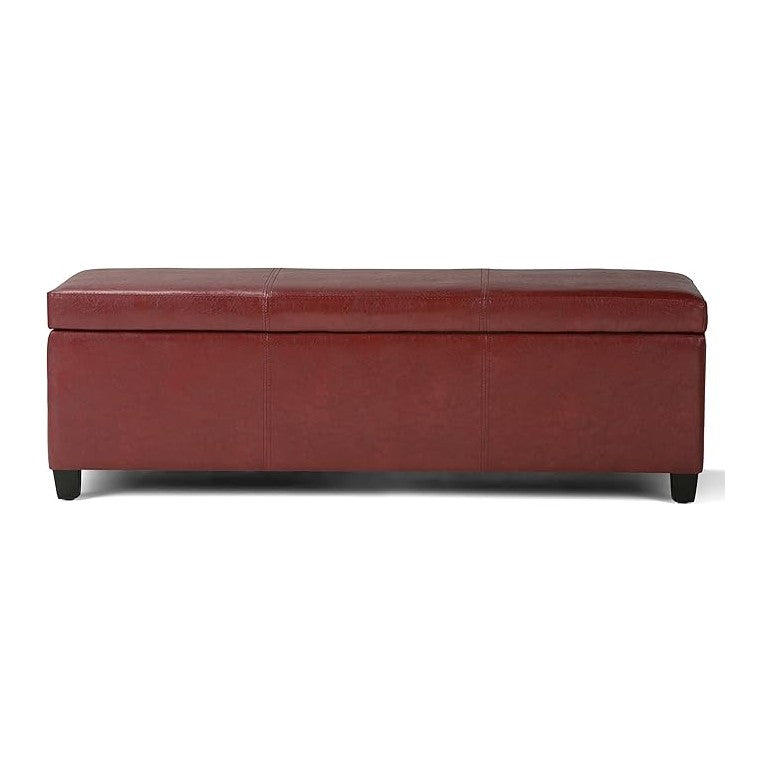 SIMPLIHOME Avalon 48 inch Wide Contemporary Rectangle Storage Ottoman Bench in