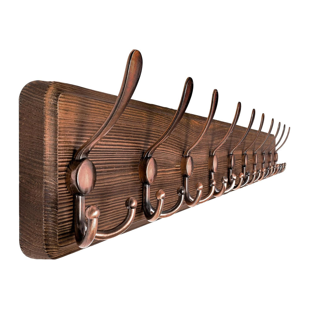 SKOLOO Coat Rack Wall Mounted - 38.6" Long, Wooden, Heavy Duty, Rustic C...
