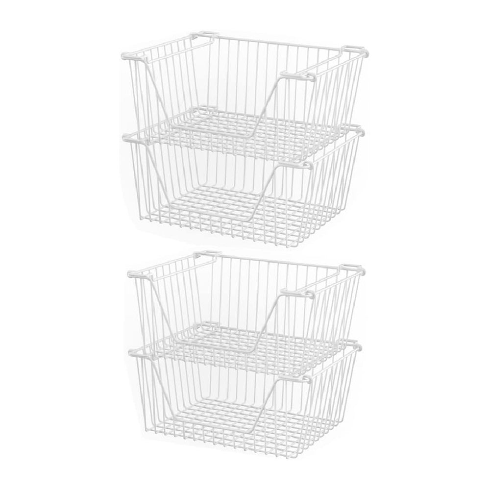 Slideep 14'' Large Stackable Storage Baskets Cabinet Organizer Sturdy...