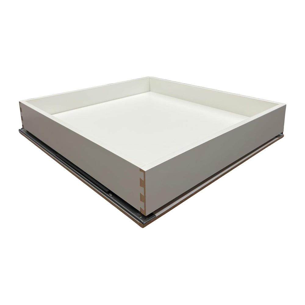 SlidingSusan White Melamine Pull-Out Cabinet Drawer Organizer 16" W x 18...