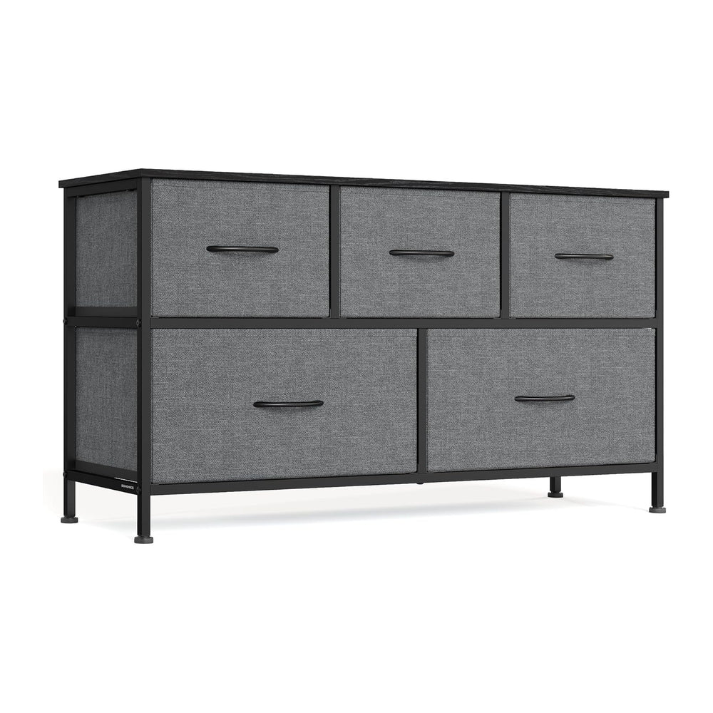 SONGMICS Dresser for Bedroom, Wide Dresser with 5 Fabric Drawers