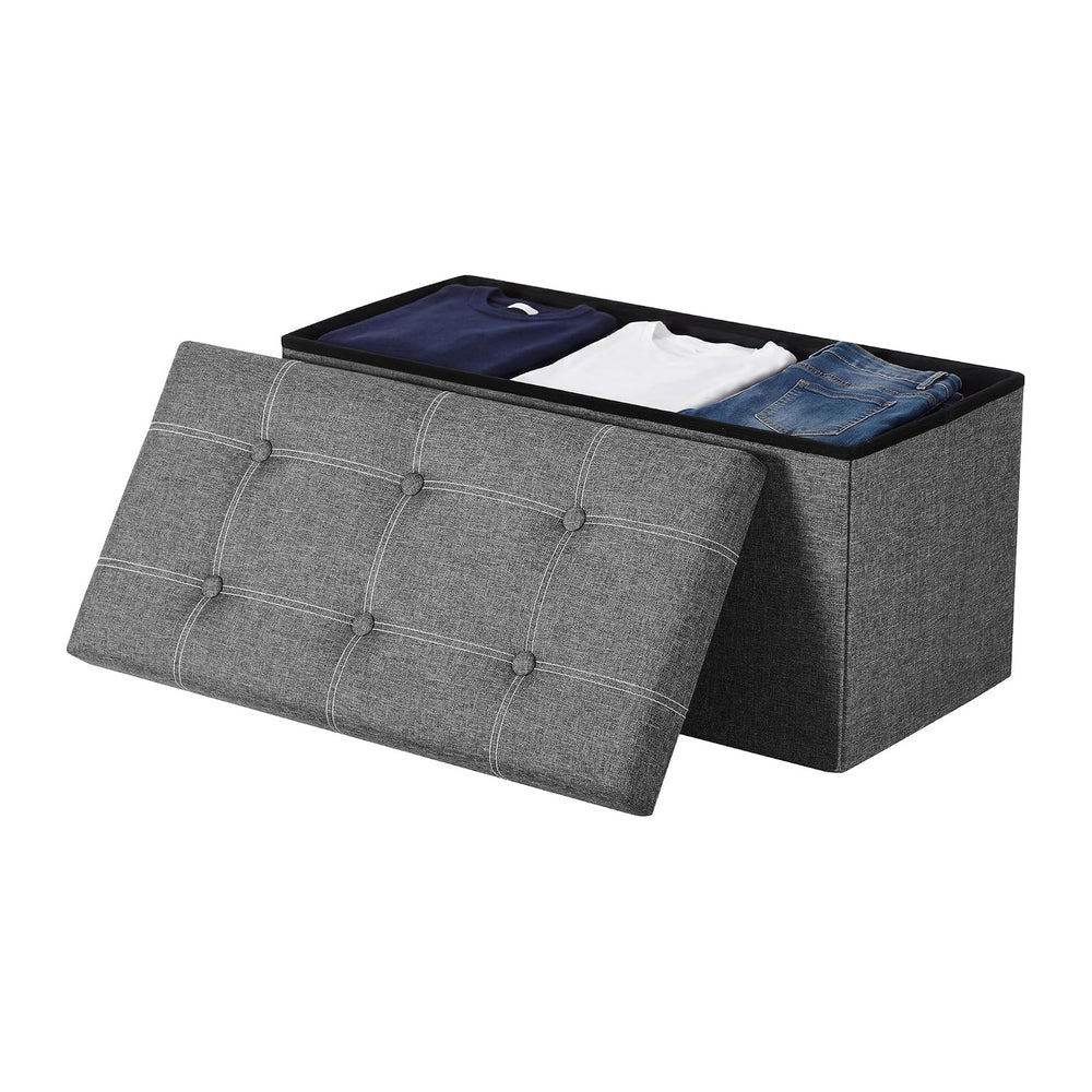 SONGMICS HOME Storage Ottoman, 21 Gallons End of Bench, 15.2 x 30.2 x 15.2 In...