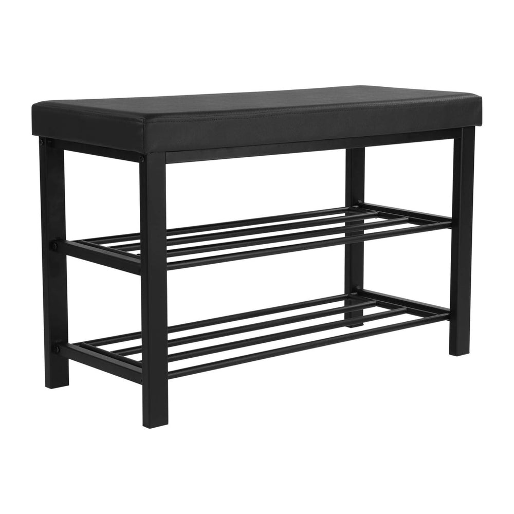 SONGMICS Shoe Bench, 3-Tier Storage Organizer, Foam Padded Seat