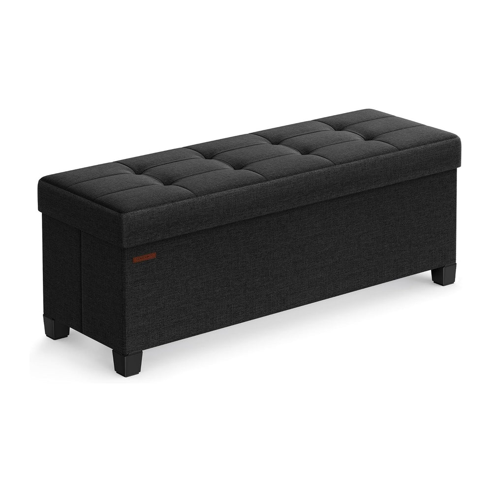 SONGMICS Storage Ottoman Bench, Foldable Foot Rest